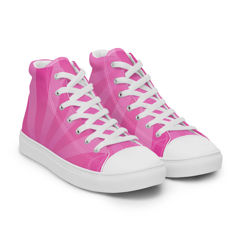 Pink Buffalo High Top #217 - Front View | HA!LO Canvas Sneakers