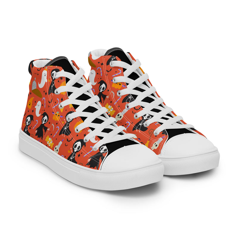 Orange Halloween High Top #232 - Front View | HA!LO Canvas Sneakers