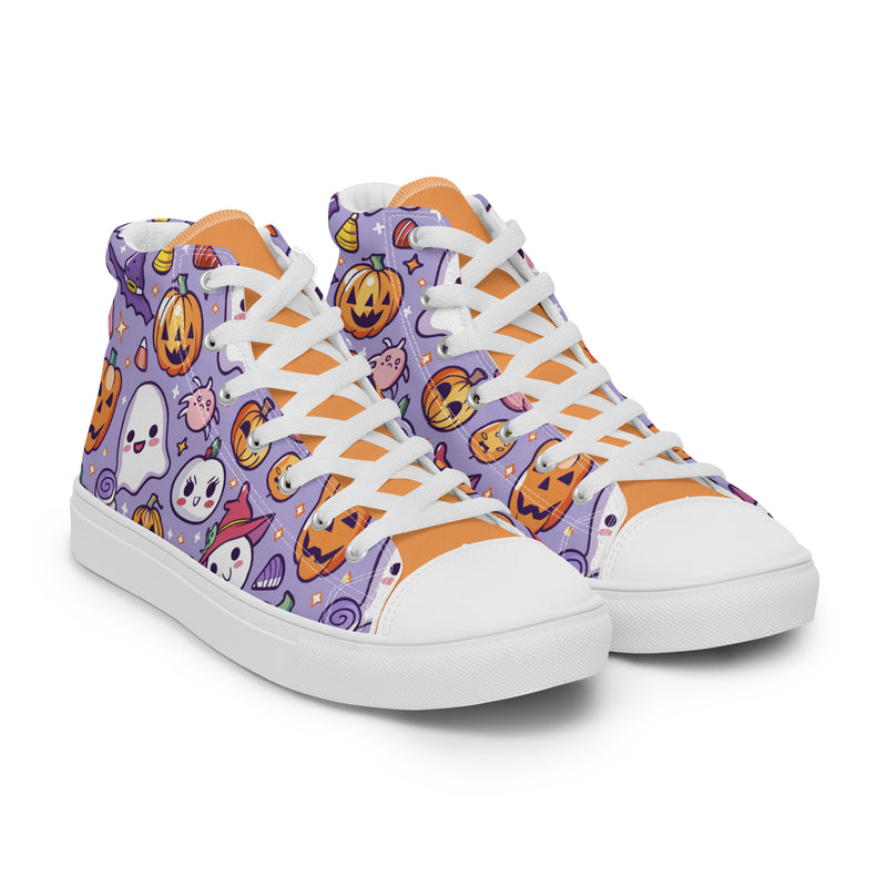 Purple Halloween High Top #243 - Front View | HA!LO Canvas Sneakers