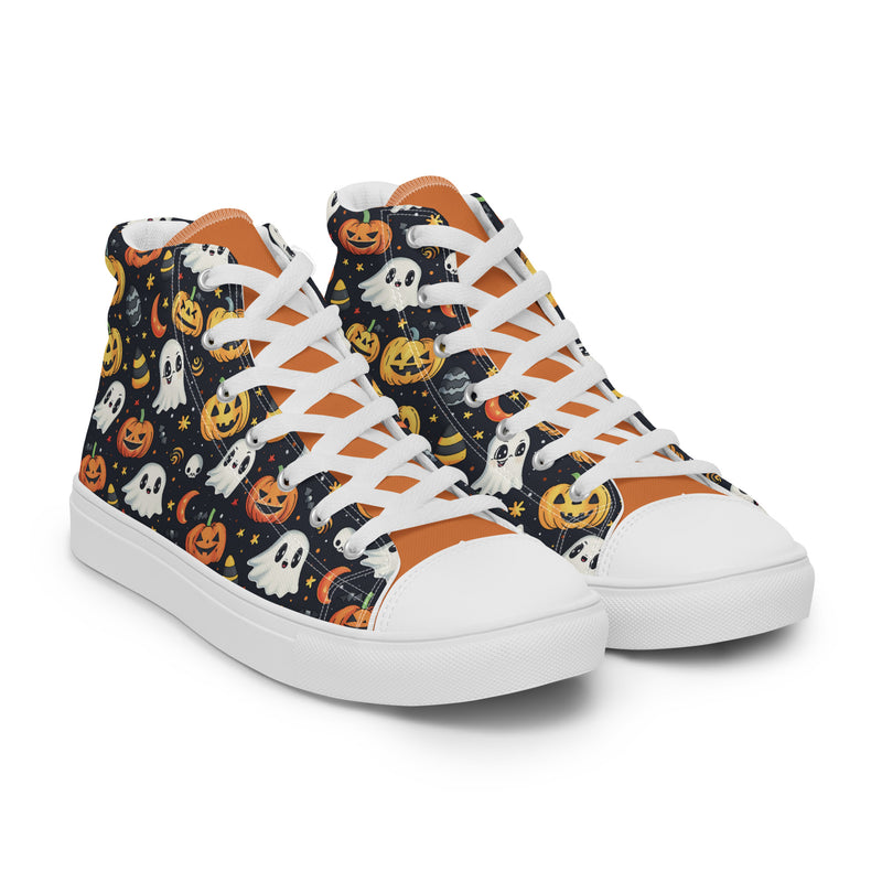 Halloween Ghost High Top #244 - Front View | HA!LO Canvas Sneakers