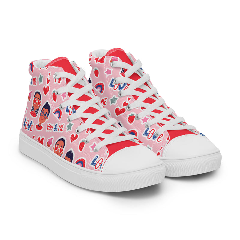 Valentine Girl High Top #259 - Front View | HA!LO Canvas Sneakers