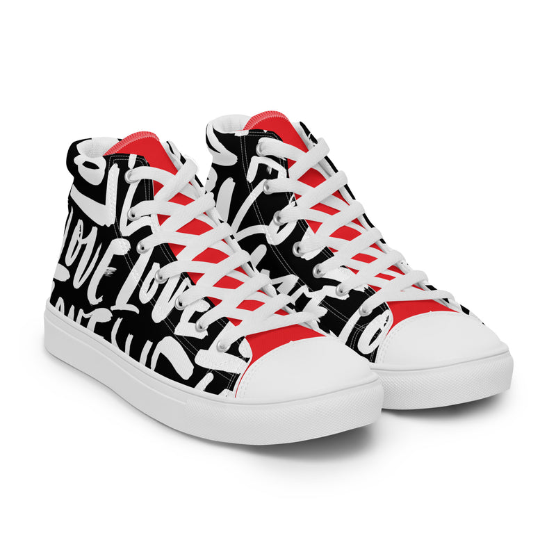 Love Typography High Top #260 - Front View | HA!LO Canvas Sneakers