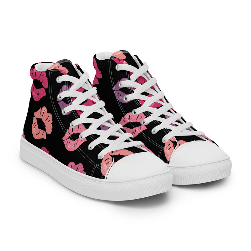 Kiss Print High Top #264 - Front View | HA!LO Canvas Sneakers