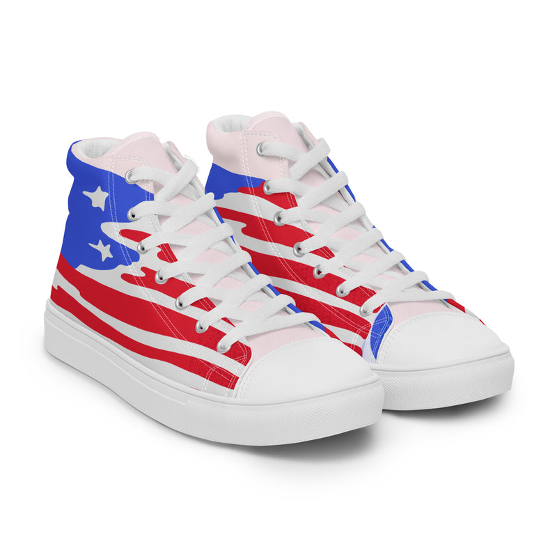 Stars Stripes High Top #292 - Front View | HA!LO Canvas Sneakers