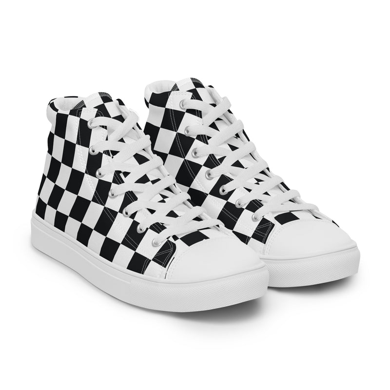 Classic Checker High Top #300 - Front View | HA!LO Canvas Sneakers
