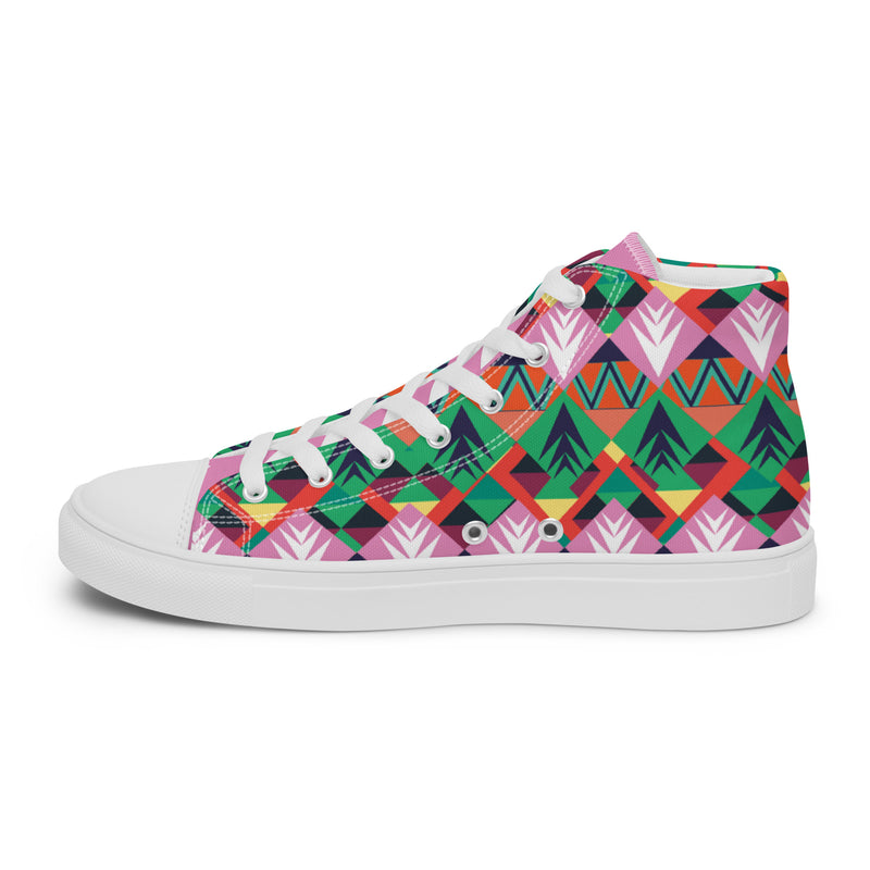 HA!LO Tribal Geometric #338 — Women’s Canvas High Top